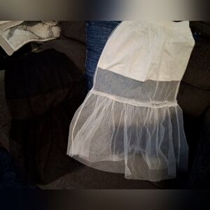 Black and White Sheer Skirt Overlay